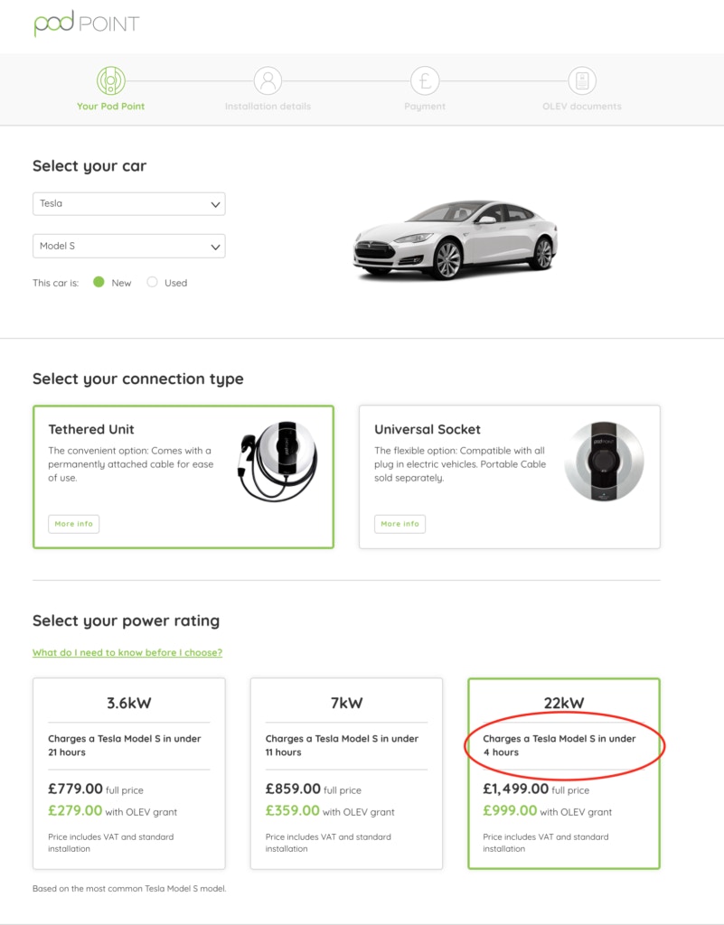 pod point car charging points
