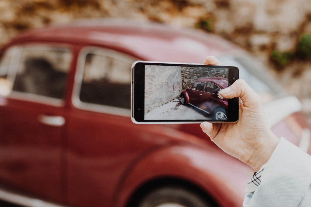 Taking a photo with a camera phone