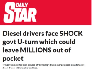 Diesel drivers shock article by Daily Star