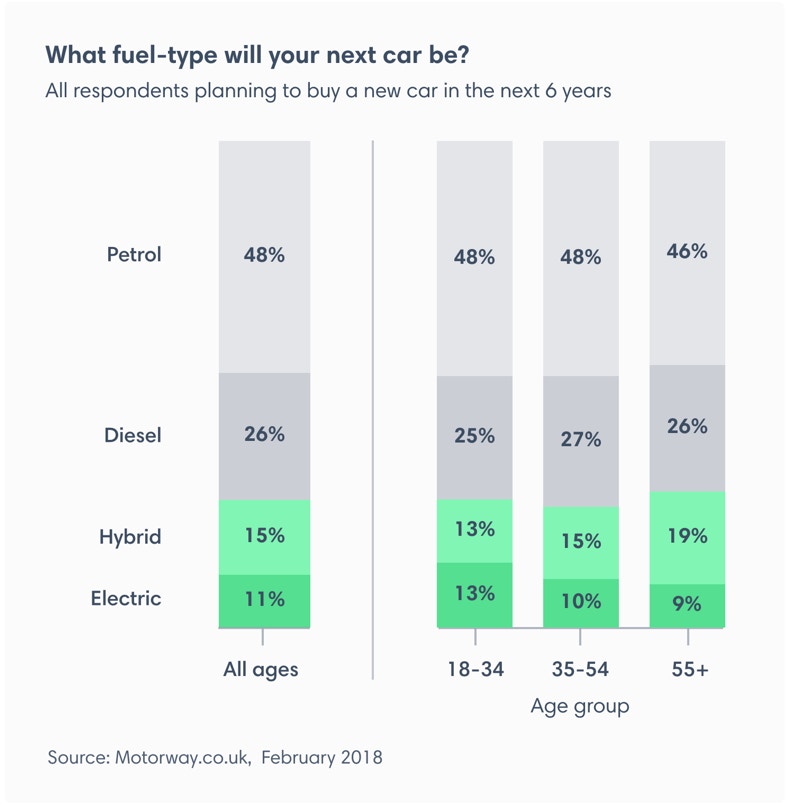 Future fuel type purchases by age group 