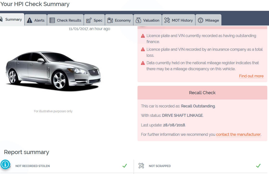 The Ultimate Guide to the HPI Check - HPI Check Sample Summary