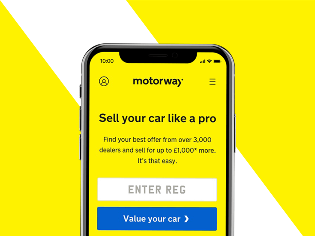 Motorway mobile site shown on phone