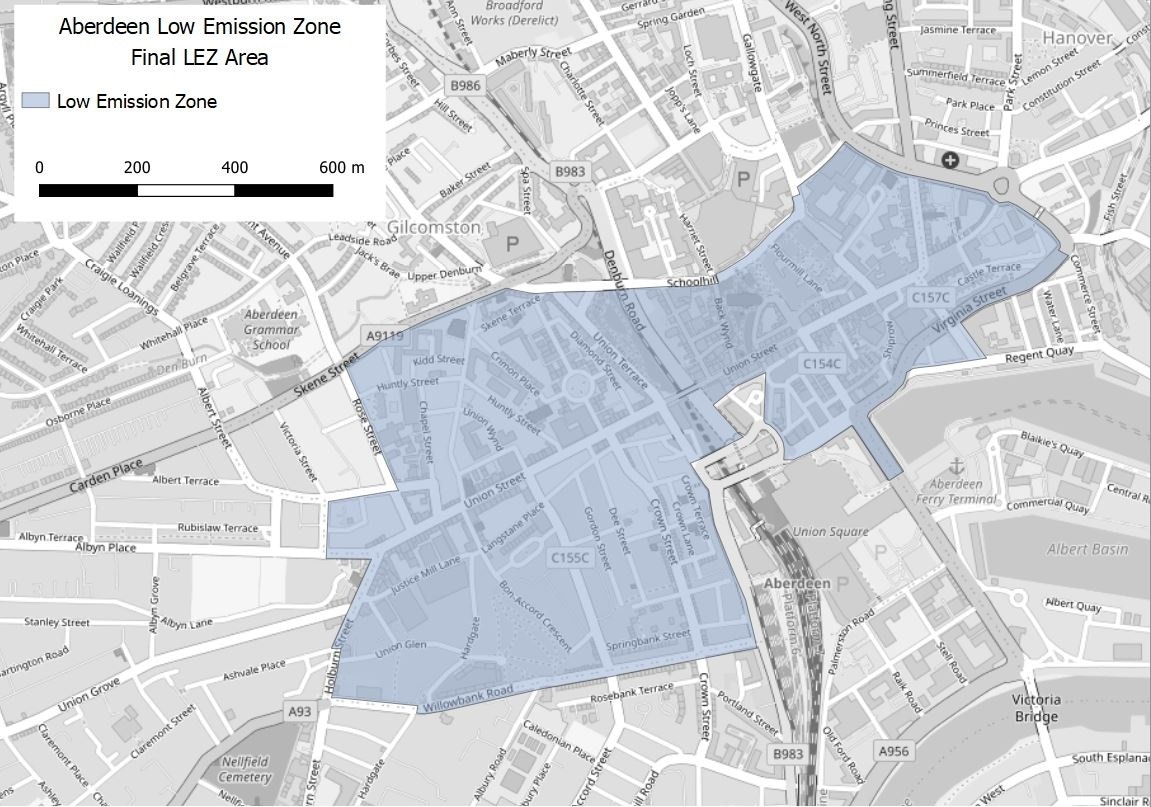 Scotland S Low Emission Zones The Ultimate Guide 2024 Motorway   LEZ Aberdeen Map 