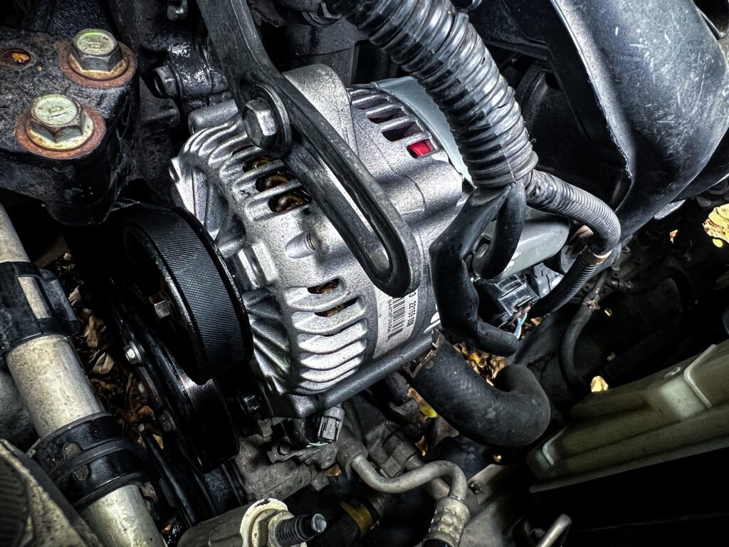 an alternator inside a car
