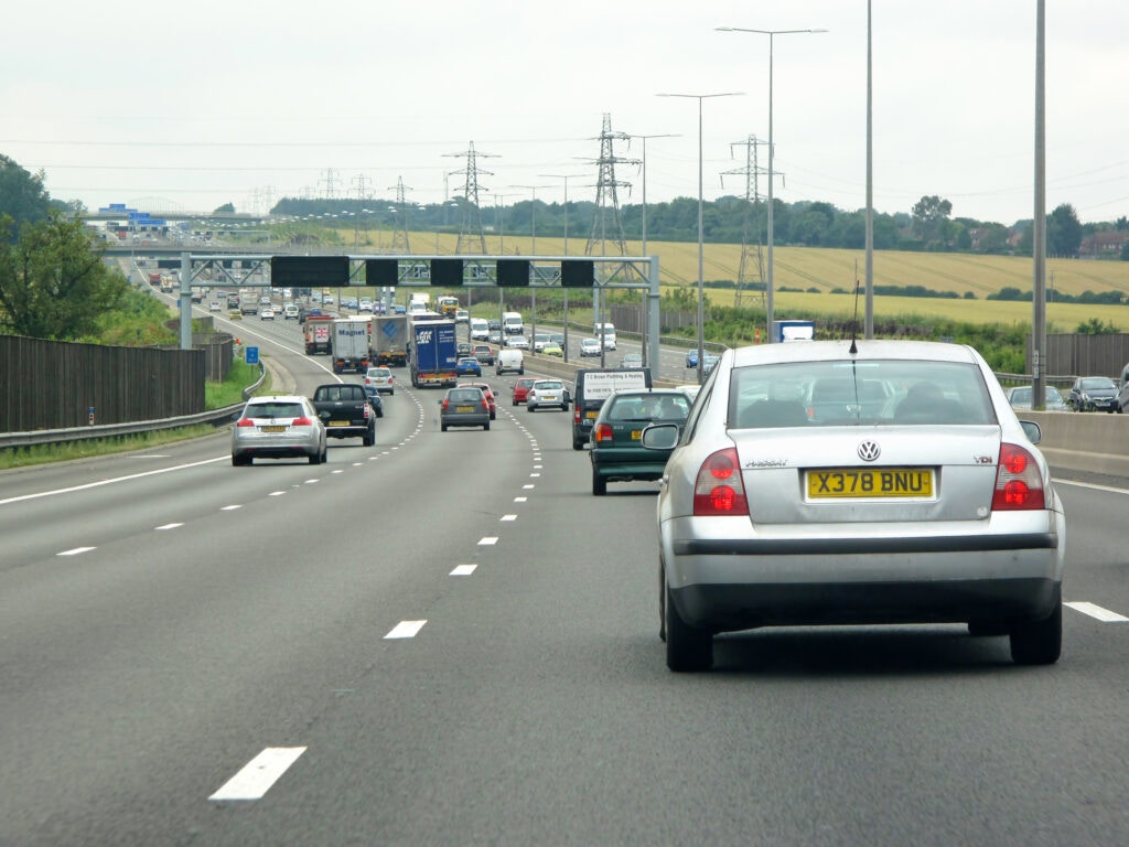 vehicles driving down a motorway