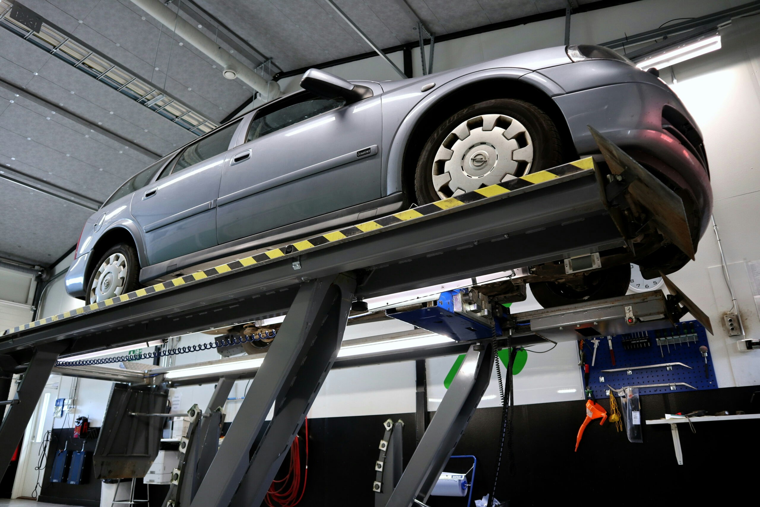 a car being tested for an MOT