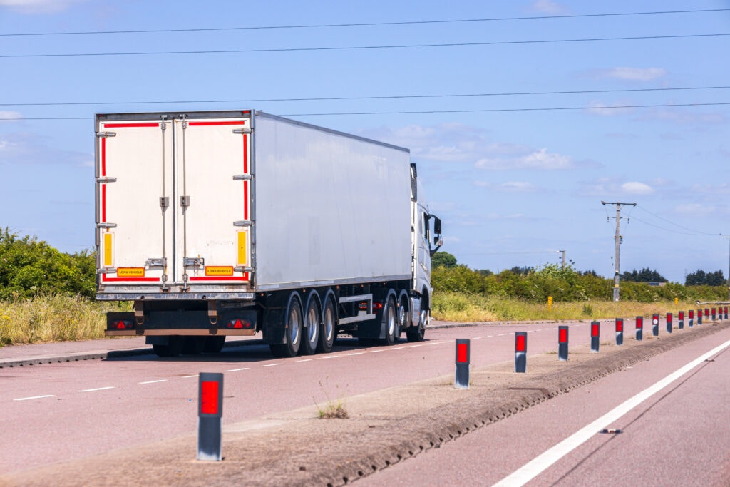 a lorry driving 