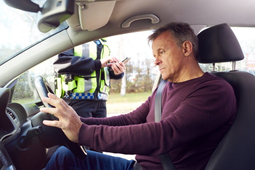 man being pulled over by the police