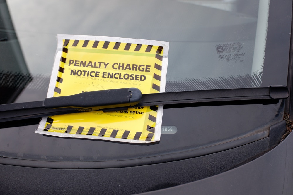 a penalty notice on windscreen