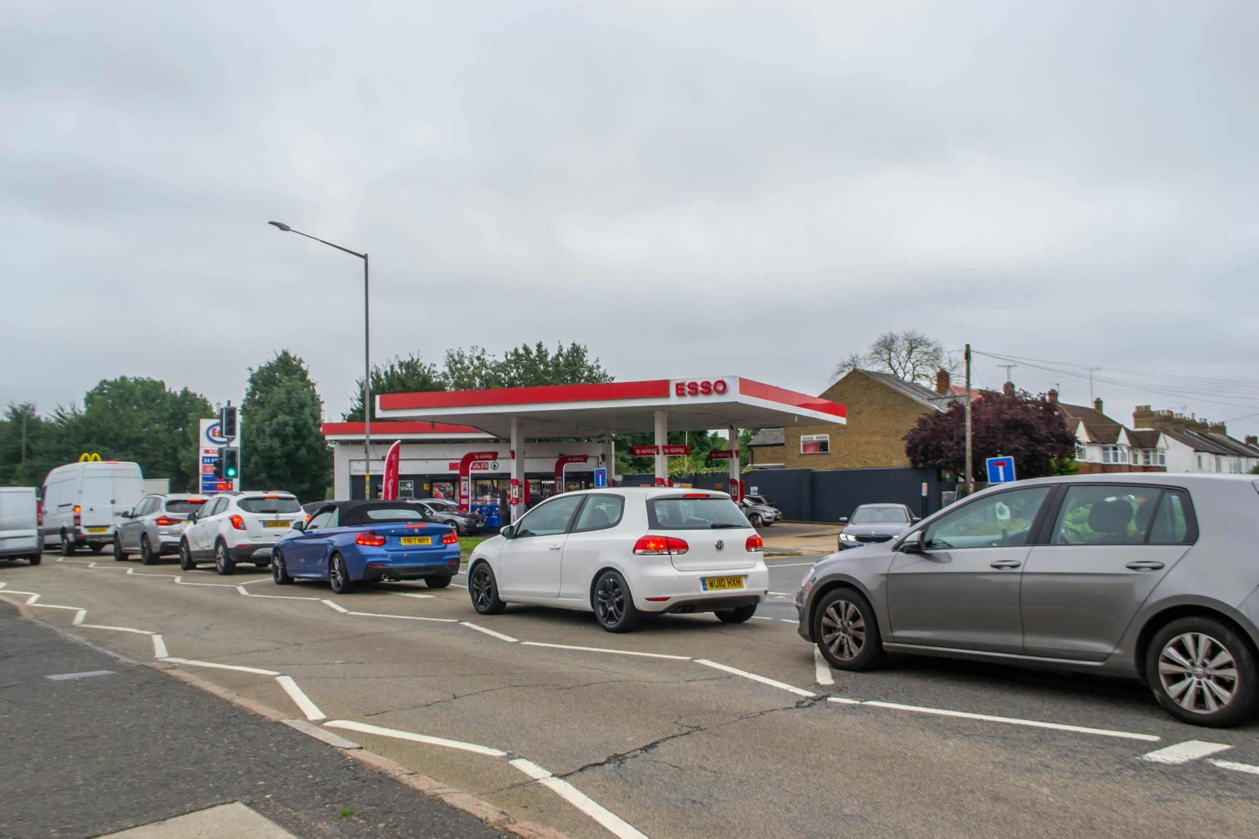 petrol cars in traffic