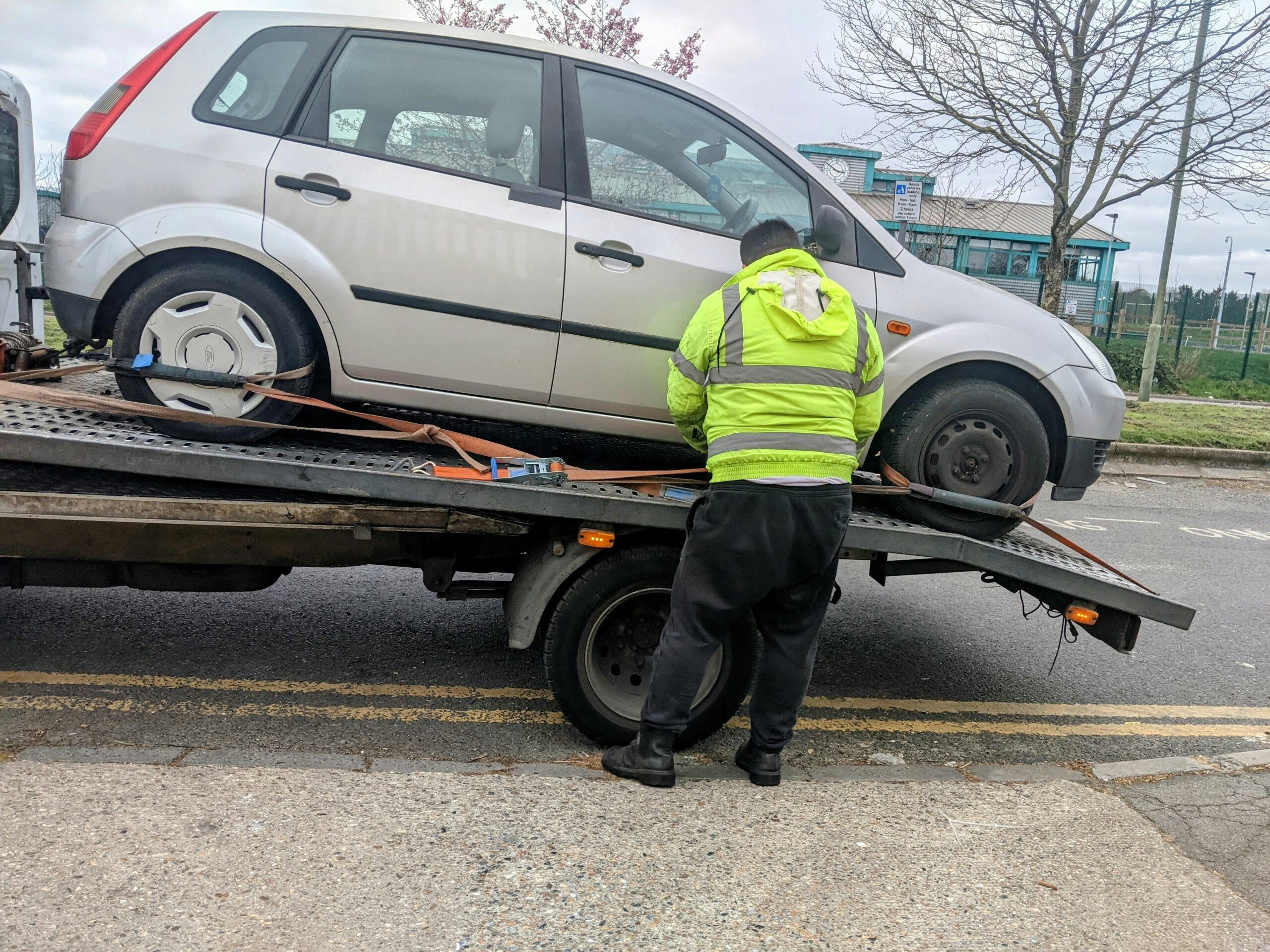 car being towed away