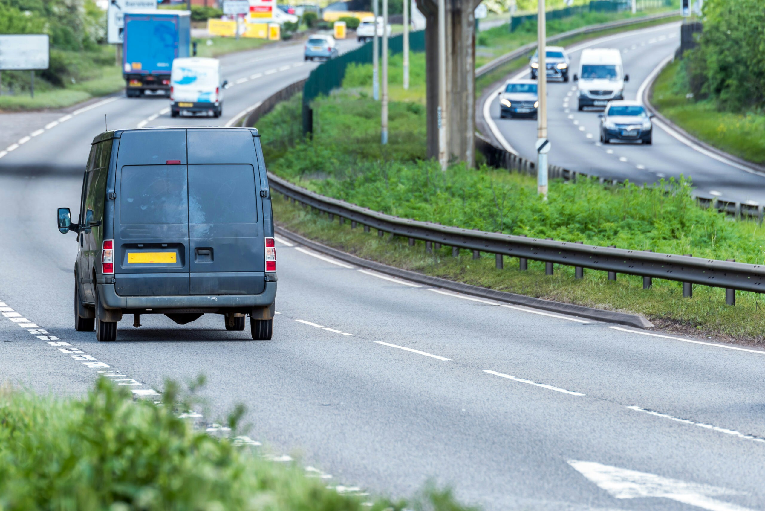 van on motorway