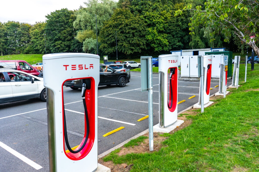 superchargers at a service station