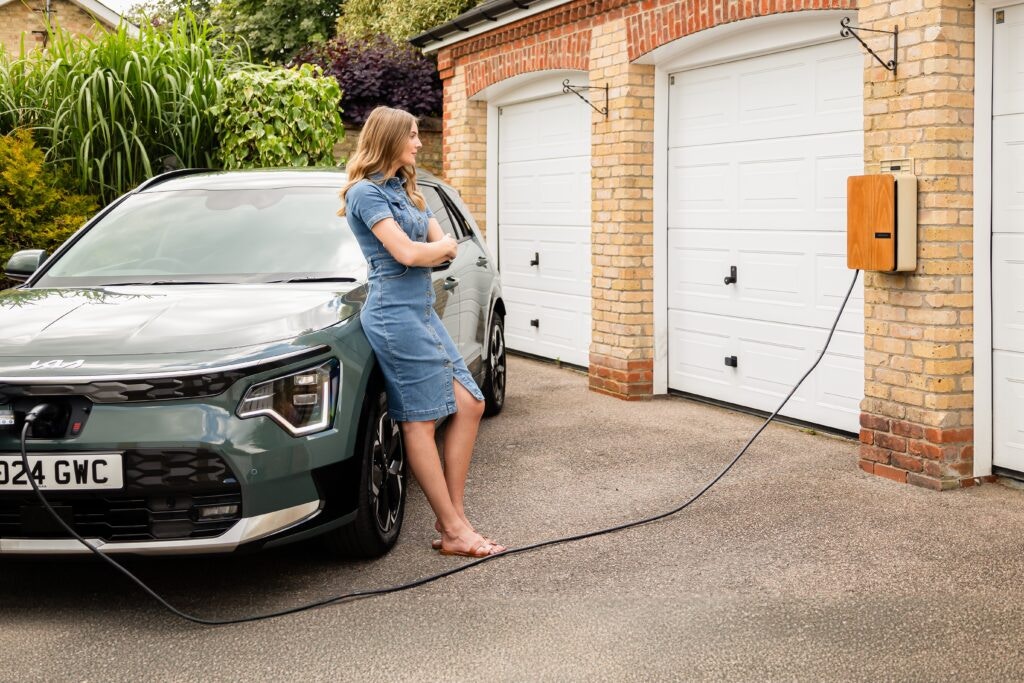 an EV being charged at home