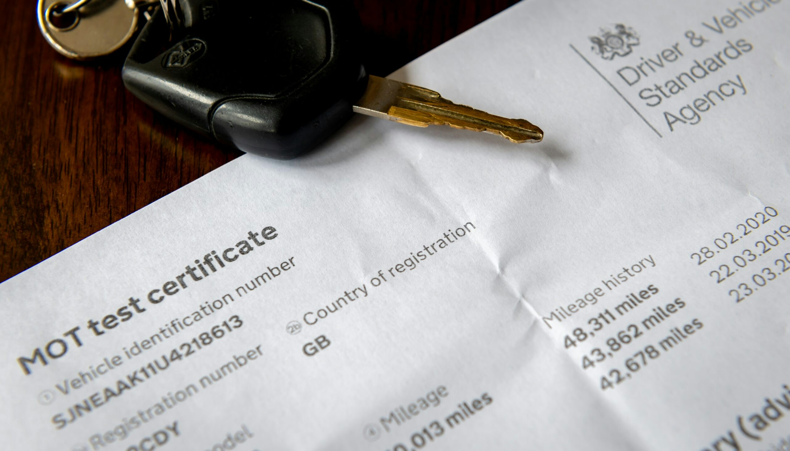 a passed MOT certificate