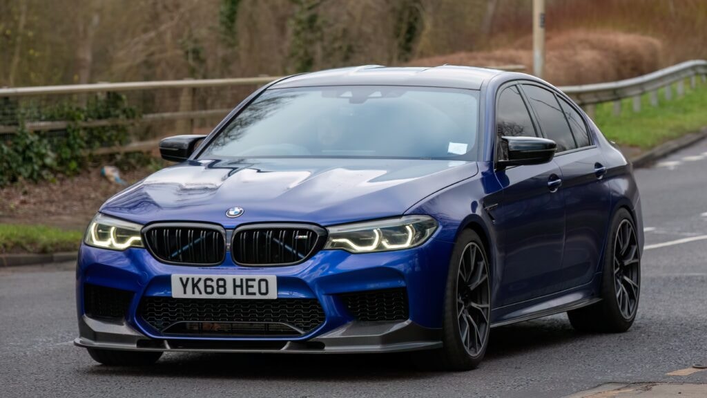 blue BMW series 5