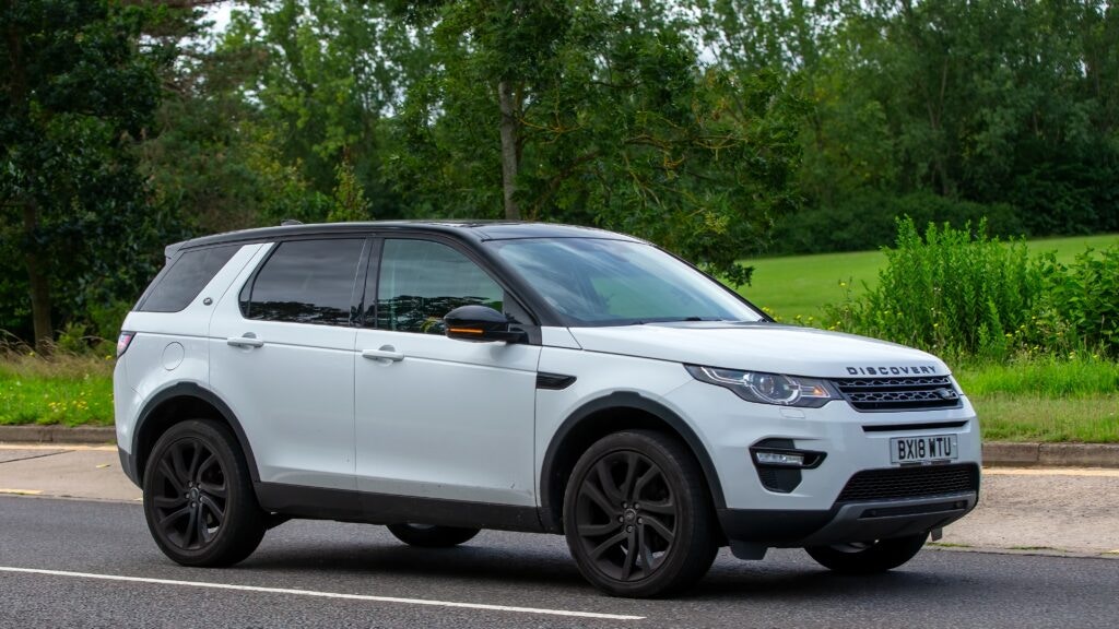 a white land rover