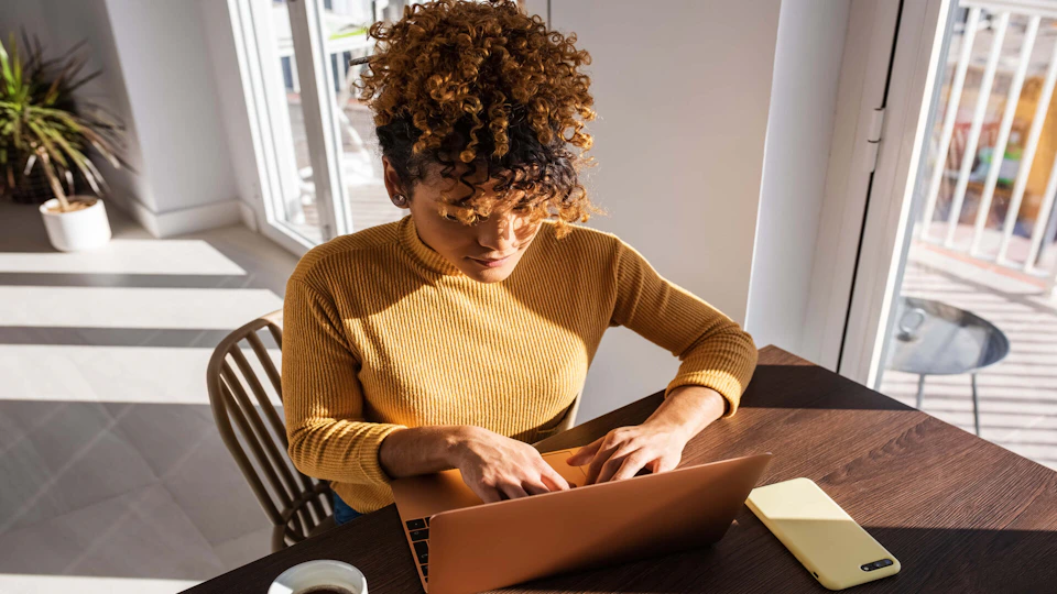 Woman working on computer